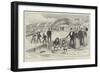 The German Empress and Her Children at Felixstowe, 10 AM on the Beach-null-Framed Giclee Print