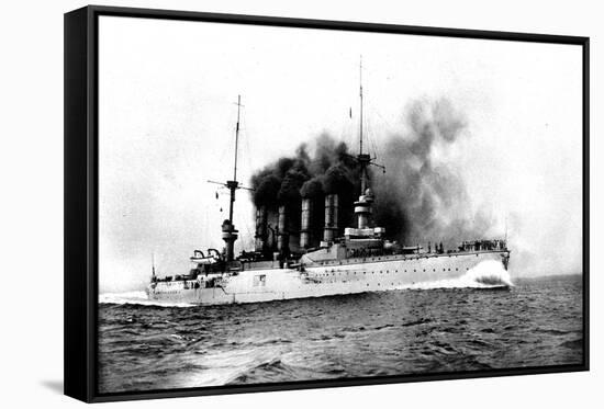 The German Flag Ship Sunk by the British Near the Falklands: the Cruiser 'scharnhorst'-null-Framed Stretched Canvas