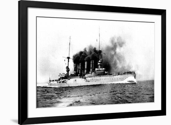 The German Flag Ship Sunk by the British Near the Falklands: the Cruiser 'scharnhorst'-null-Framed Premium Giclee Print