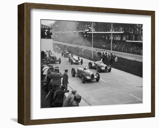 The German Grand Prix Won by Nuvolari Driving a Modified Alfa P.3-null-Framed Photographic Print