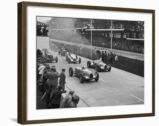 The German Grand Prix Won by Nuvolari Driving a Modified Alfa P.3-null-Framed Photographic Print