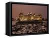 The German Parliament in the Old Reichstag Building, Berlin, Germany-David Bank-Framed Stretched Canvas