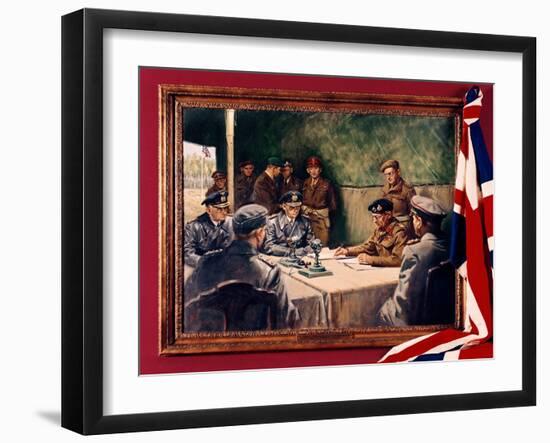 The German Surrender, (Oil on Canvas)-Terence Cuneo-Framed Giclee Print