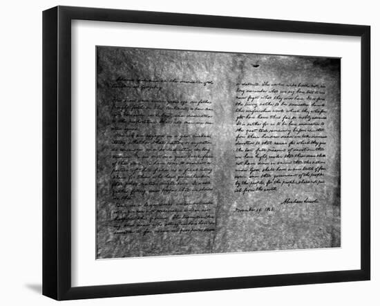 The Gettysburg Address, 1863-null-Framed Giclee Print