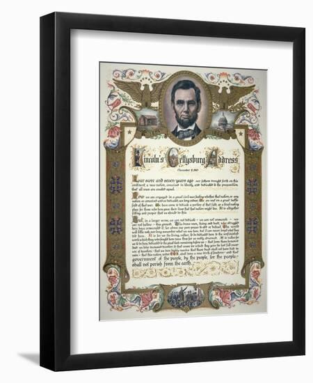 The Gettysburg Address, Delivered by Abraham Lincoln-null-Framed Giclee Print