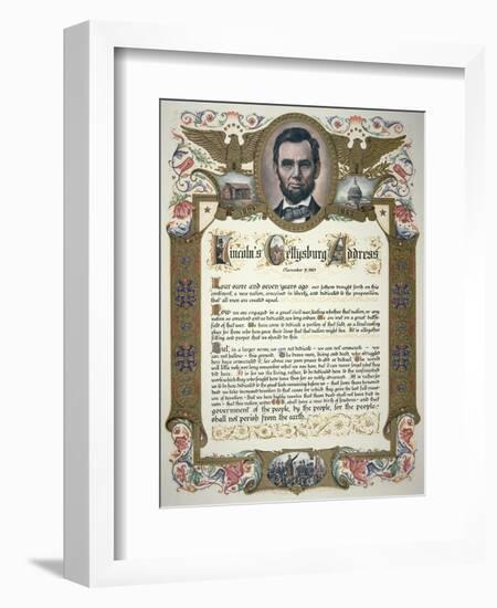 The Gettysburg Address, Delivered by Abraham Lincoln-null-Framed Giclee Print