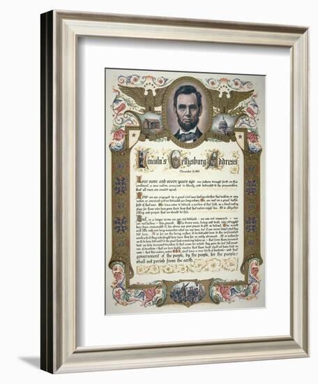 The Gettysburg Address, Delivered by Abraham Lincoln-null-Framed Giclee Print