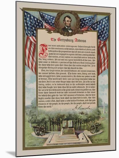 The Gettysburg Address-Vintage Reproduction-Mounted Art Print
