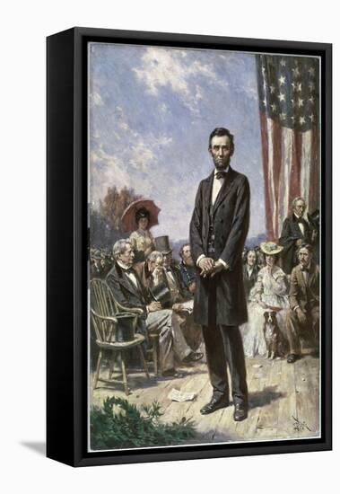 The Gettysburg Address-Jean Leon Gerome Ferris-Framed Stretched Canvas