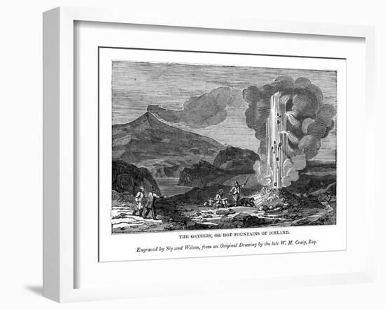 The Geysers, or Hot Fountains of Iceland, 1843-Sly and Wilson-Framed Giclee Print