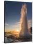 The Geysir Strokkur in Geothermal Area Haukadalur Part, Touristic Route Golden Circle During Winter-Martin Zwick-Stretched Canvas