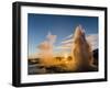 The Geysir Strokkur in Geothermal Area Haukadalur Part, Touristic Route Golden Circle During Winter-Martin Zwick-Framed Photographic Print