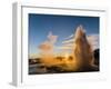 The Geysir Strokkur in Geothermal Area Haukadalur Part, Touristic Route Golden Circle During Winter-Martin Zwick-Framed Photographic Print