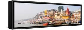 The Ghats Along the Ganges River Banks, Varanasi, India-Mauricio Abreu-Framed Stretched Canvas