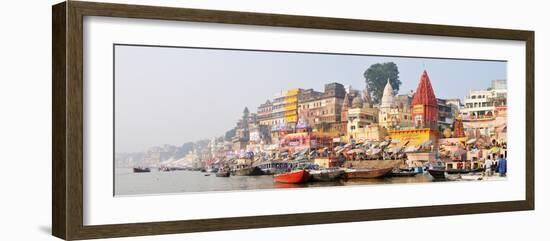 The Ghats Along the Ganges River Banks, Varanasi, India-Mauricio Abreu-Framed Photographic Print