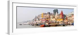 The Ghats Along the Ganges River Banks, Varanasi, India-Mauricio Abreu-Framed Photographic Print