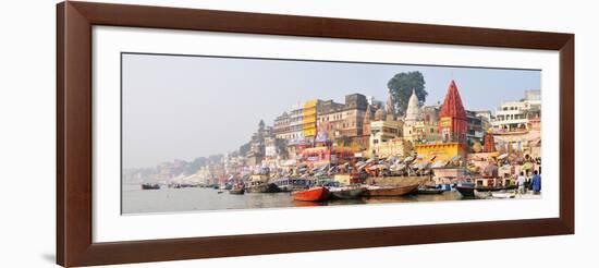 The Ghats Along the Ganges River Banks, Varanasi, India-Mauricio Abreu-Framed Photographic Print