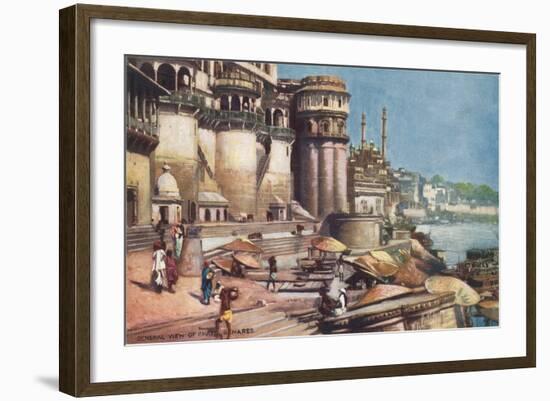 The Ghats, Benares, India-null-Framed Art Print