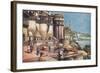 The Ghats, Benares, India-null-Framed Art Print