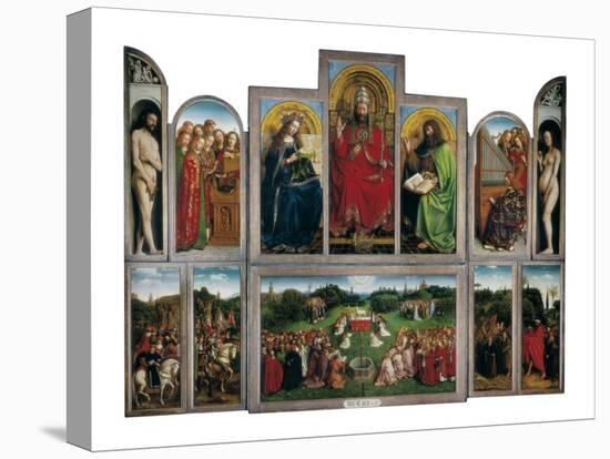 The Ghent Altarpiece or Adoration of the Mystic Lamb-Hubert & Jan Van Eyck-Stretched Canvas