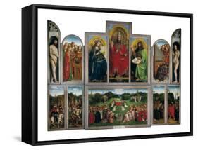 The Ghent Altarpiece or Adoration of the Mystic Lamb-Hubert & Jan Van Eyck-Framed Stretched Canvas