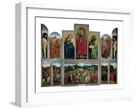 The Ghent Altarpiece or Adoration of the Mystic Lamb-Hubert & Jan Van Eyck-Framed Art Print