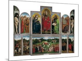 The Ghent Altarpiece or Adoration of the Mystic Lamb-Hubert & Jan Van Eyck-Mounted Art Print