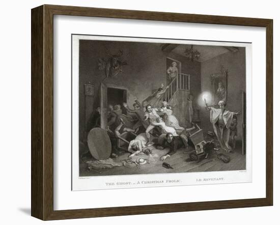 The Ghost - a Christmas Frolic - Le Revenant, Printed 1814 (Stipple)-John Massey Wright-Framed Giclee Print