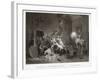 The Ghost - a Christmas Frolic - Le Revenant, Printed 1814 (Stipple)-John Massey Wright-Framed Giclee Print