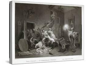 The Ghost - a Christmas Frolic - Le Revenant, Printed 1814 (Stipple)-John Massey Wright-Stretched Canvas