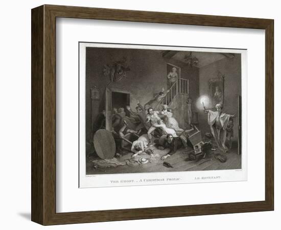 The Ghost - a Christmas Frolic - Le Revenant, Printed 1814 (Stipple)-John Massey Wright-Framed Giclee Print