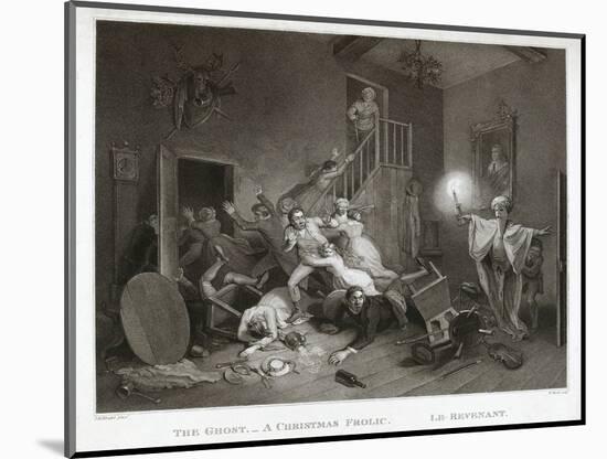 The Ghost - a Christmas Frolic - Le Revenant, Printed 1814 (Stipple)-John Massey Wright-Mounted Giclee Print