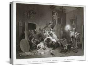 The Ghost - a Christmas Frolic - Le Revenant, Printed 1814 (Stipple)-John Massey Wright-Stretched Canvas
