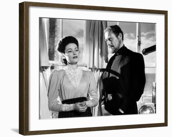 The Ghost and Mrs. Muir, Gene Tierney (Costume Designed by Oleg Cassini), Rex Harrison, 1947-null-Framed Photo