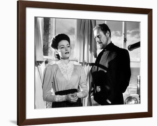 The Ghost and Mrs. Muir, Gene Tierney (Costume Designed by Oleg Cassini), Rex Harrison, 1947-null-Framed Photo