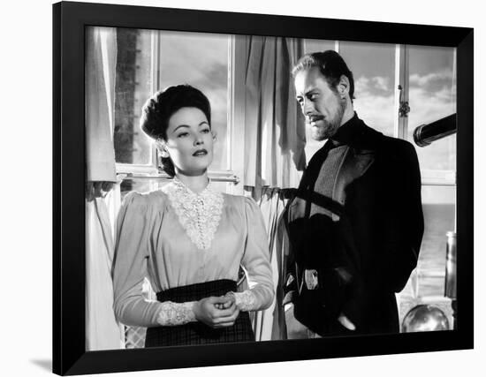 The Ghost and Mrs. Muir, Gene Tierney (Costume Designed by Oleg Cassini), Rex Harrison, 1947-null-Framed Photo