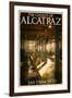 The Ghosts of Alcatraz Island - San Francisco, CA-Lantern Press-Framed Art Print