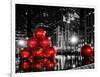 The Giant Christmas Ornaments on Sixth Avenue across from the Radio City Music Hall by Night-Philippe Hugonnard-Framed Photographic Print