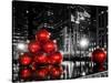 The Giant Christmas Ornaments on Sixth Avenue across from the Radio City Music Hall by Night-Philippe Hugonnard-Stretched Canvas