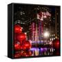 The Giant Christmas Ornaments on Sixth Avenue across from the Radio City Music Hall by Night-Philippe Hugonnard-Framed Stretched Canvas