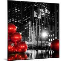 The Giant Christmas Ornaments on Sixth Avenue across from the Radio City Music Hall by Night-Philippe Hugonnard-Mounted Photographic Print