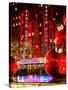 The Giant Christmas Ornaments on Sixth Avenue across from the Radio City Music Hall by Night-Philippe Hugonnard-Stretched Canvas