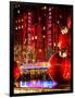 The Giant Christmas Ornaments on Sixth Avenue across from the Radio City Music Hall by Night-Philippe Hugonnard-Framed Photographic Print