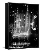 The Giant Christmas Ornaments on Sixth Avenue across from the Radio City Music Hall by Night-Philippe Hugonnard-Framed Stretched Canvas