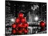 The Giant Christmas Ornaments on Sixth Avenue across from the Radio City Music Hall by Night-Philippe Hugonnard-Stretched Canvas