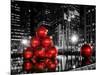 The Giant Christmas Ornaments on Sixth Avenue across from the Radio City Music Hall by Night-Philippe Hugonnard-Mounted Art Print