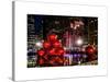 The Giant Christmas Ornaments on Sixth Avenue across from the Radio City Music Hall by Night-Philippe Hugonnard-Stretched Canvas