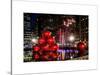 The Giant Christmas Ornaments on Sixth Avenue across from the Radio City Music Hall by Night-Philippe Hugonnard-Stretched Canvas