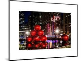 The Giant Christmas Ornaments on Sixth Avenue across from the Radio City Music Hall by Night-Philippe Hugonnard-Mounted Art Print