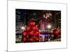 The Giant Christmas Ornaments on Sixth Avenue across from the Radio City Music Hall by Night-Philippe Hugonnard-Mounted Art Print